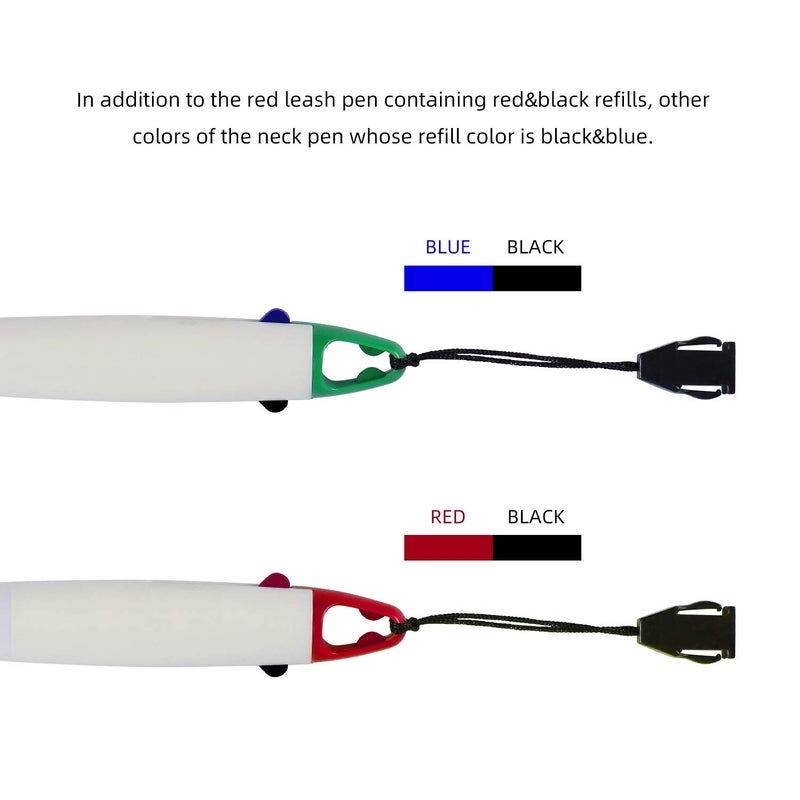 smttw 5-Pack Retractable Neck Pens with Lanyard - Dual Color Ink Ballpoint Pens with Chain for Nurses, Students, Office, School, and Home Supplies - Image 4